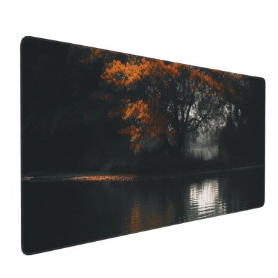 BTCOWZRV Large Mousepad Tree in Water Gaming Mousepad 16 X 35.5 in Waterproof Keyboard Mousepad Mat Laptop Desk Mat with Stitched Edges Non-Slip Desk Writing Pad for Office Home, Black