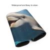 BTCOWZRV Large Mousepad Happy Dolphin Gaming Mousepad 16 X 35.5 in Waterproof Keyboard Mousepad Mat Laptop Desk Mat with Stitched Edges Non-Slip Desk Writing Pad for Office Home, Black view 4