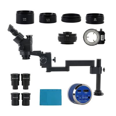 JOEBO Microscope Kit Simul Focal Trinocular 3.5X-180X Zoom Stereo Microscope Folding Stand Optional 48MP 55MP 4K 2K HDMI USB Soldering Video Camera Microscope Lens Adapters (Color : 12MP 4K HDMI USB)