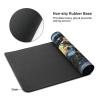 BTCOWZRV Large Mousepad Earth Gaming Mousepad 16 X 35.5 in Waterproof Keyboard Mousepad Mat Laptop Desk Mat with Stitched Edges Non-Slip Desk Writing Pad for Office Home, Black view 3