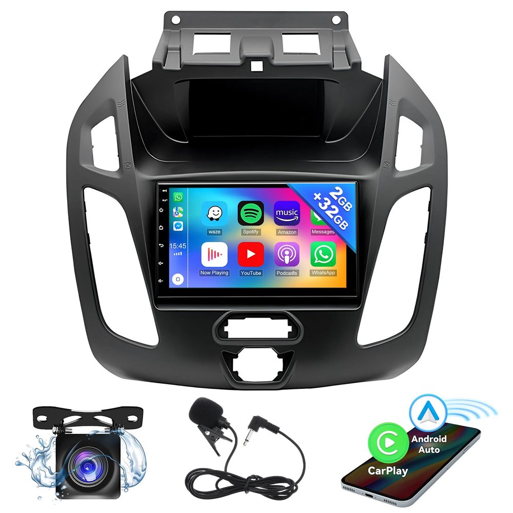 EWLSAC Android 13.0 Double Din Car Stereo for Ford Transit Connect 2014-2018 7 Inch HD Touch Screen Car Audio Receiver with GPS Navigation Bluetooth Head Unit Supports Backup Camera(2G+32G)