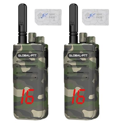 2 pcs global-ptt G5 4G LTE walkie Talkie Long Range Two Way Radio for Adults Work Communication Unlimited Distance Professional 16CH intercom 5000 Miles with yearly SIM (2CamouflagewithSIM&GPS)