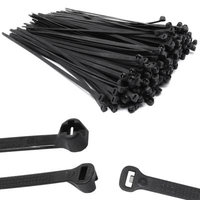 200pcs Push Mount Zip Ties, 10" Cable Zip Tie with Stainless Steel Metal Tooth Locking Device, Self Locking Straps Heavy Duty Nylon Zip Tie Clips for Industry, Auto, Construction, Electronic (10inch)