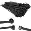 200pcs Push Mount Zip Ties, 10" Cable Zip Tie with Stainless Steel Metal Tooth Locking Device, Self Locking Straps Heavy Duty Nylon Zip Tie Clips for Industry, Auto, Construction, Electronic (10inch) view 1