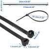 200pcs Push Mount Zip Ties, 10" Cable Zip Tie with Stainless Steel Metal Tooth Locking Device, Self Locking Straps Heavy Duty Nylon Zip Tie Clips for Industry, Auto, Construction, Electronic (10inch) view 2