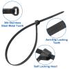200pcs Push Mount Zip Ties, 10" Cable Zip Tie with Stainless Steel Metal Tooth Locking Device, Self Locking Straps Heavy Duty Nylon Zip Tie Clips for Industry, Auto, Construction, Electronic (10inch) view 3
