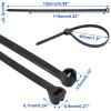 300pcs Push Mount Zip Ties, 6" Cable Zip Tie with Stainless Steel Metal Tooth Locking Device, Self Locking Straps Heavy Duty Nylon Zip Tie Clips for Industry, Auto, Construction, Electronic (6inch) view 2