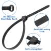 300pcs Push Mount Zip Ties, 6" Cable Zip Tie with Stainless Steel Metal Tooth Locking Device, Self Locking Straps Heavy Duty Nylon Zip Tie Clips for Industry, Auto, Construction, Electronic (6inch) view 3