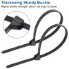 300pcs Push Mount Zip Ties, 6" Cable Zip Tie with Stainless Steel Metal Tooth Locking Device, Self Locking Straps Heavy Duty Nylon Zip Tie Clips for Industry, Auto, Construction, Electronic (6inch) view 4