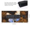 Large Mousepad Butterfly Picture On Brown Background Gaming Mousepad 16 X 35.5 in Waterproof Keyboard Mousepad Mat Laptop Desk Mat with Stitched Edges Non-Slip Desk Writing Pad for Office Home, Black view 2