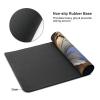 Large Mousepad Butterfly Picture On Brown Background Gaming Mousepad 16 X 35.5 in Waterproof Keyboard Mousepad Mat Laptop Desk Mat with Stitched Edges Non-Slip Desk Writing Pad for Office Home, Black view 3