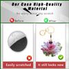 BORKUANA Leather Keychain Holder Case Compatible with Apple AirTag, Cute Protective Air Tag Cover with Keychain Ring, Anti-Scratch Finder GPS Tracker Case for Wallet Keys(Lotus) view 3