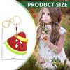 BORKUANA Leather Keychain Holder Case Compatible with Apple AirTag, Cute Protective Air Tag Cover with Keychain Ring, Anti-Scratch Finder GPS Tracker Case for Wallet Keys(Watermelon-A) view 2