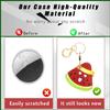BORKUANA Leather Keychain Holder Case Compatible with Apple AirTag, Cute Protective Air Tag Cover with Keychain Ring, Anti-Scratch Finder GPS Tracker Case for Wallet Keys(Watermelon-A) view 3