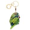 BORKUANA Leather Keychain Holder Case Compatible with Apple AirTag, Cute Protective Air Tag Cover with Keychain Ring, Anti-Scratch Finder GPS Tracker Case for Wallet Keys(Green Bird) view 1