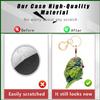 BORKUANA Leather Keychain Holder Case Compatible with Apple AirTag, Cute Protective Air Tag Cover with Keychain Ring, Anti-Scratch Finder GPS Tracker Case for Wallet Keys(Green Bird) view 3