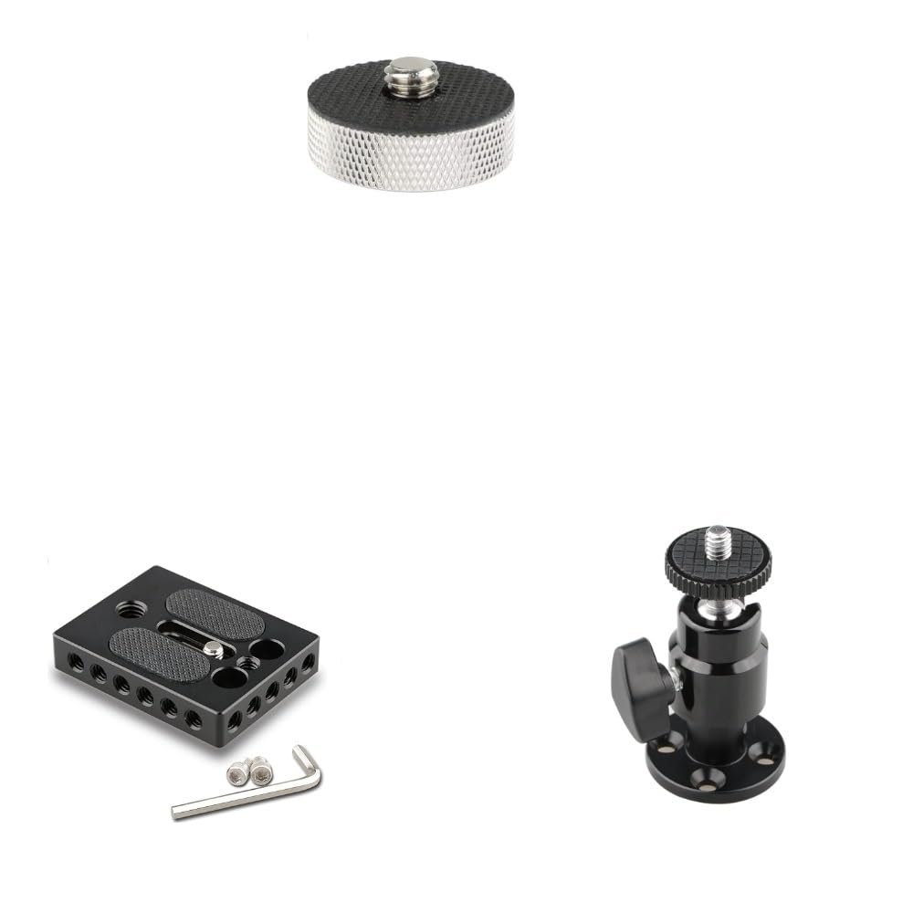 CAMVATE 1/4"-20 Female to 3/8"-16 Male Screw + Studio Video Wall Ceiling Mount + Camera Baseplate