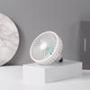 UPWONEA Small Car Fan, Auto Mini Fan with Light, USB Portable Personal Fan, Travel Camping Cooling Fan, USB Powered Lighted Fan,Air Conditioning Vent Auxiliary Fan, 3 Speed Adjustable,White view 1