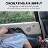 UPWONEA Small Car Fan, Auto Mini Fan with Light, USB Portable Personal Fan, Travel Camping Cooling Fan, USB Powered Lighted Fan,Air Conditioning Vent Auxiliary Fan, 3 Speed Adjustable,White view 2