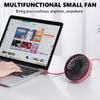 UPWONEA Small Car Fan, Auto Mini Fan with Light, USB Portable Personal Fan, Travel Camping Cooling Fan, USB Powered Lighted Fan,Air Conditioning Vent Auxiliary Fan, 3 Speed Adjustable,White view 3
