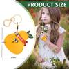 BORKUANA Leather Keychain Holder Case Compatible with Apple AirTag, Cute Protective Air Tag Cover with Keychain Ring, Anti-Scratch Finder GPS Tracker Case for Wallet Keys(Angry Pear) view 2
