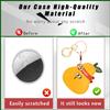 BORKUANA Leather Keychain Holder Case Compatible with Apple AirTag, Cute Protective Air Tag Cover with Keychain Ring, Anti-Scratch Finder GPS Tracker Case for Wallet Keys(Angry Pear) view 3