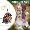 BORKUANA Leather Keychain Holder Case Compatible with Apple AirTag, Cute Protective Air Tag Cover with Keychain Ring, Anti-Scratch Finder GPS Tracker Case for Wallet Keys(Brown Bird) view 2