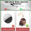 BORKUANA Leather Keychain Holder Case Compatible with Apple AirTag, Cute Protective Air Tag Cover with Keychain Ring, Anti-Scratch Finder GPS Tracker Case for Wallet Keys(Brown Bird) view 3