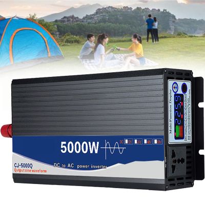 5000W 12V/24V 48V to 110V Pure Sine Wave Inverter with Mains Priority Circuit, Voltage Converter, for Car, Boat, Camping, Emergency Household Appliances,DC48VtoAC220V