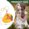 BORKUANA Leather Keychain Holder Case Compatible with Apple AirTag, Cute Protective Air Tag Cover with Keychain Ring, Anti-Scratch Finder GPS Tracker Case for Wallet Keys(Mango) view 2