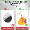 BORKUANA Leather Keychain Holder Case Compatible with Apple AirTag, Cute Protective Air Tag Cover with Keychain Ring, Anti-Scratch Finder GPS Tracker Case for Wallet Keys(Mango) view 3