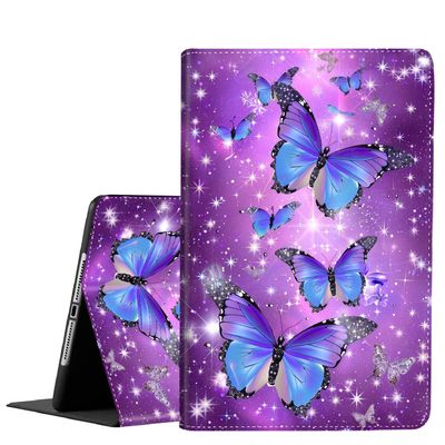 Case for Samsung Galaxy Tab A9 Plus 11 inch 2023Slim Fit Foldable Standing Cover Case with Auto Sleep/Wake for Galaxy Tab A9+ 112023 Model (SM-X210/X216/X218)Blue Butterfly Purple Background
