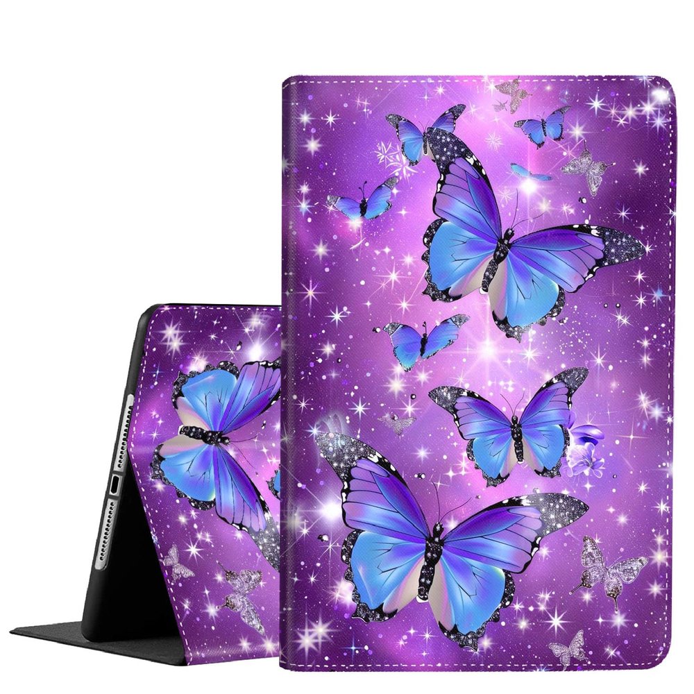 Case for Samsung Galaxy Tab A9 Plus 11 inch 2023Slim Fit Foldable Standing Cover Case with Auto Sleep/Wake for Galaxy Tab A9+ 112023 Model (SM-X210/X216/X218)Blue Butterfly Purple Background