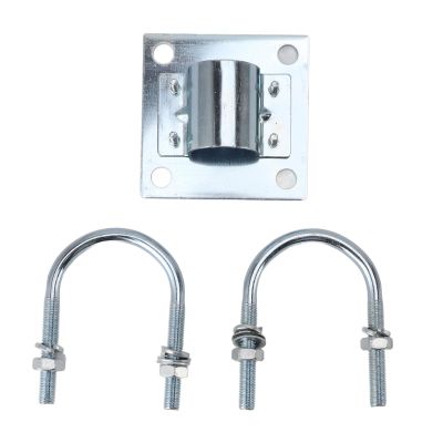Antenna Mast Clamp V Jaw Block with U Bolts, Adjustment Aluminum Alloy, Antenna Mast Bracket Mount for Roof Wall (A)