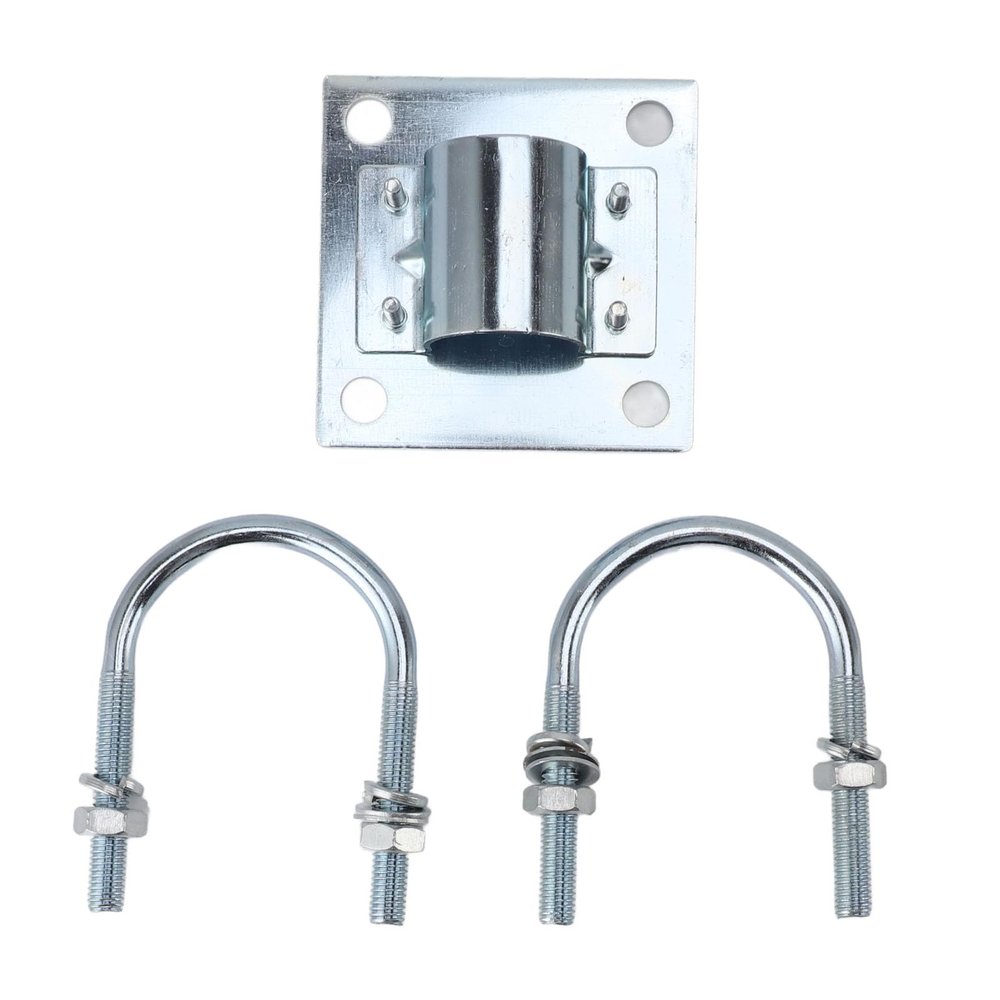Antenna Mast Clamp V Jaw Block with U Bolts, Adjustment Aluminum Alloy, Antenna Mast Bracket Mount for Roof Wall (A)