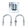 Antenna Mast Clamp V Jaw Block with U Bolts, Adjustment Aluminum Alloy, Antenna Mast Bracket Mount for Roof Wall (A) view 1