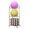 Aimery Yoga Mat Storage Holder with Wheels, Yoga Storage OrganizerWorkout Equipment Storage Organizer,Exercise Ball Holder, Yoga Ball Holder,Pregnancy Ball Organizer(Gold) view 1