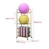 Aimery Yoga Mat Storage Holder with Wheels, Yoga Storage OrganizerWorkout Equipment Storage Organizer,Exercise Ball Holder, Yoga Ball Holder,Pregnancy Ball Organizer(Gold) view 2