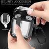 Compatible Google Pixel Bud Pro & Bud Pro 2 Case Lock Clip with Cleaner Kit, Military Shell Protective Armor Cover with Lock & Carabiner for Google Pixel Buds Pro 2022/2024, Black/White view 2