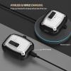 Compatible Google Pixel Bud Pro & Bud Pro 2 Case Lock Clip with Cleaner Kit, Military Shell Protective Armor Cover with Lock & Carabiner for Google Pixel Buds Pro 2022/2024, Black/White view 4