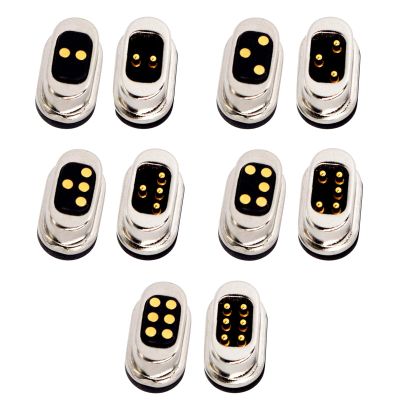 1Pair 1Pin/2Pin/3Pin/4Pin/5Pin Runway Magnetic Pogo Pin Connector,5V 2A DC Power Male+Female Socket Charge Spring Loaded Magnet Pogo Pin Connector DC Power Charging Connector Power Socket (2Pin)