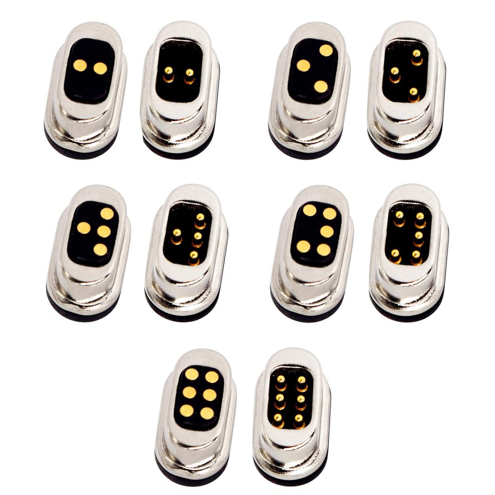 1Pair 1Pin/2Pin/3Pin/4Pin/5Pin Runway Magnetic Pogo Pin Connector,5V 2A DC Power Male+Female Socket Charge Spring Loaded Magnet Pogo Pin Connector DC Power Charging Connector Power Socket (2Pin)