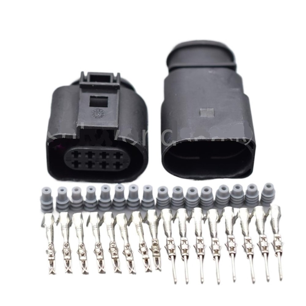 8 Pin 1J0 973 714 1J0 973 814 1.5mm Auto Connector Car Radar Gearbox Wiring Harness Socket 1J0973714 (Color : 1set male female)