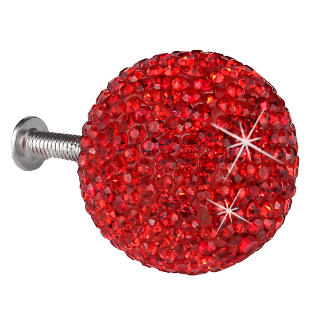 Cabinet Handles, 1 Set Crystal Knobs Cabinet Knobs Crystal Cabinet Knobs Knobs Pull Knob Door Knobs Pull Cabinet Pull Crystal Ball (Color : Red, Size : 3X3cm)