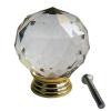 Cabinet Handles, 10 Pack Round Crystal Handle Single Hole Furniture Handle Gift Box Handle Storage Box Drawer Knob 25mm Gold Bottom (Color : Gold Bottom, Size : 25mm) view 1