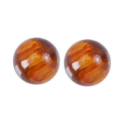 Cabinet Handles, 2pcs Amber Brass Door Knobs Wood Cabinet Knobs Round Vanity Tray Kitchen Knob Brass Knobs Dresser Knobs KnobsFurniture (Color : Brown, Size : 4x2.5cm)