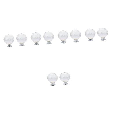 ECOLFE Cabinet Handles, 10 Pcs Cabinet Crystal Diamond Door Knob Upholstery Trim Bedroom Door Knobs with Lock Dresser White Crystal Transparent