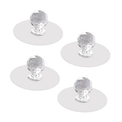 ECOLFE Cabinet Handles, 4pcs Behind The Doorknob Glass Cabinet Kitchen Knobs Acryliccabinet Knobs Crystal Knobs Acrylic, Pet, Pu Pull