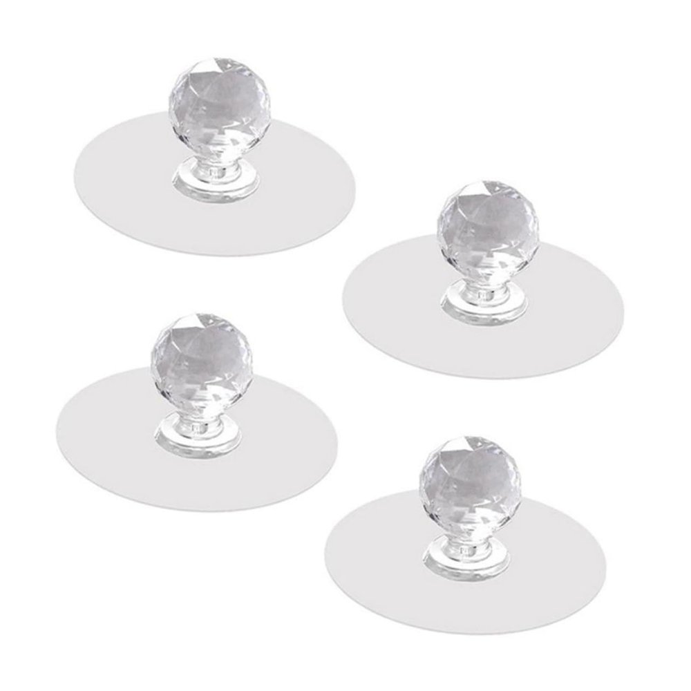 ECOLFE Cabinet Handles, 4pcs Behind The Doorknob Glass Cabinet Kitchen Knobs Acryliccabinet Knobs Crystal Knobs Acrylic, Pet, Pu Pull