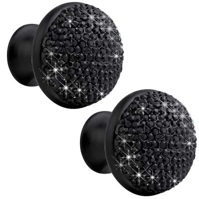 Cabinet Handles, 2PCS 35mm DIY Vintage Mushroom-Shaped Red Crystal Glass Door Knob Drawer Pull Handle Cabinet Cupboard Wardrobe Door Pull (Color : Red) (Color : Black)